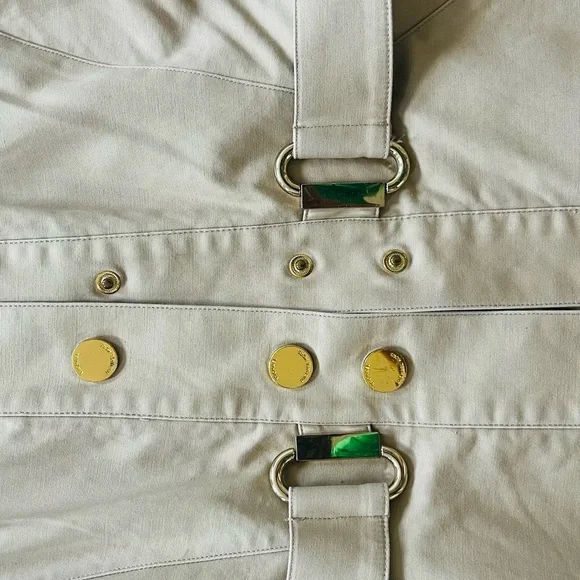 EUC - Michael Kors Tan Sleeveless Snap Front Stretch Cotton Dress - Picture 7 of 10